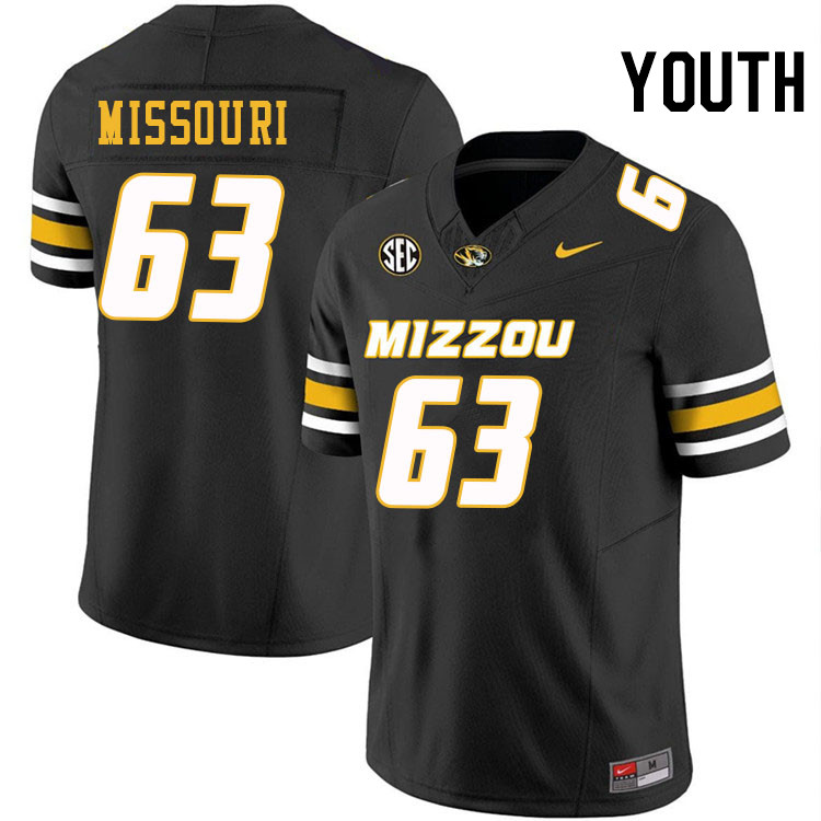 Youth #63 Chace Missouri Missouri Tigers College Football Jerseys Stitched-Black